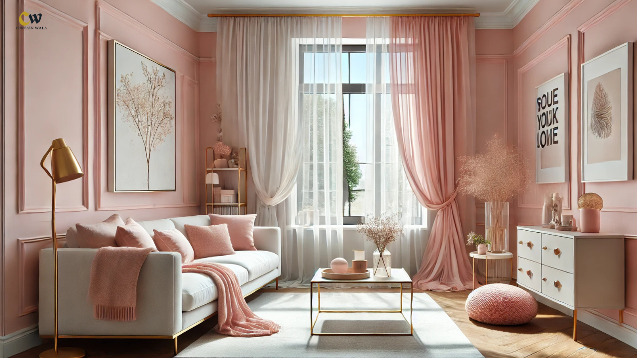 curtains for pink walls