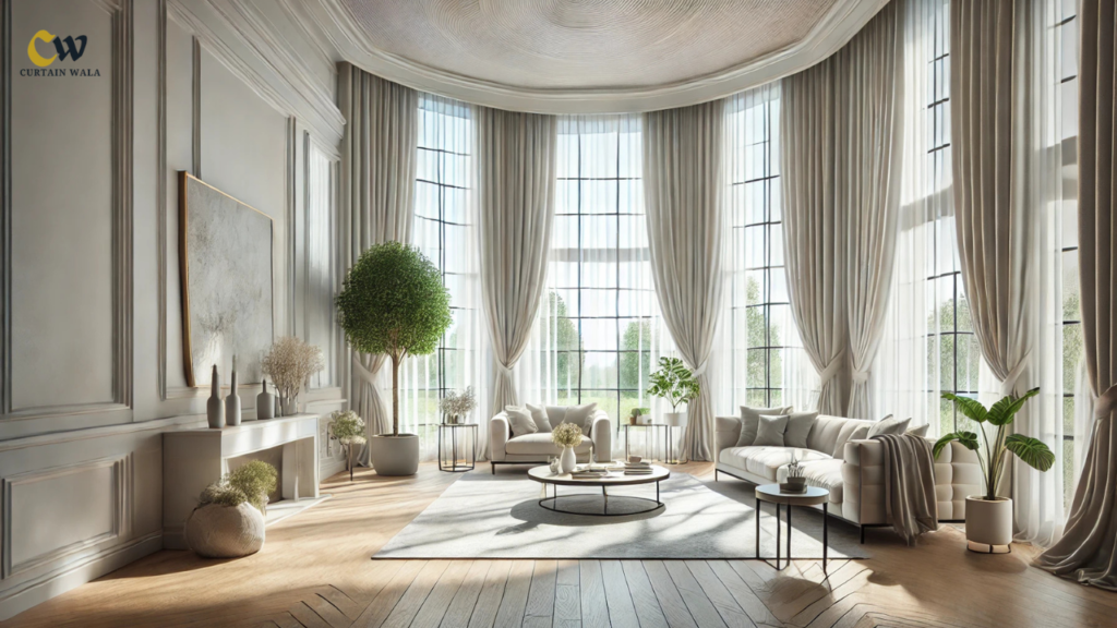 White Curtains Living Room