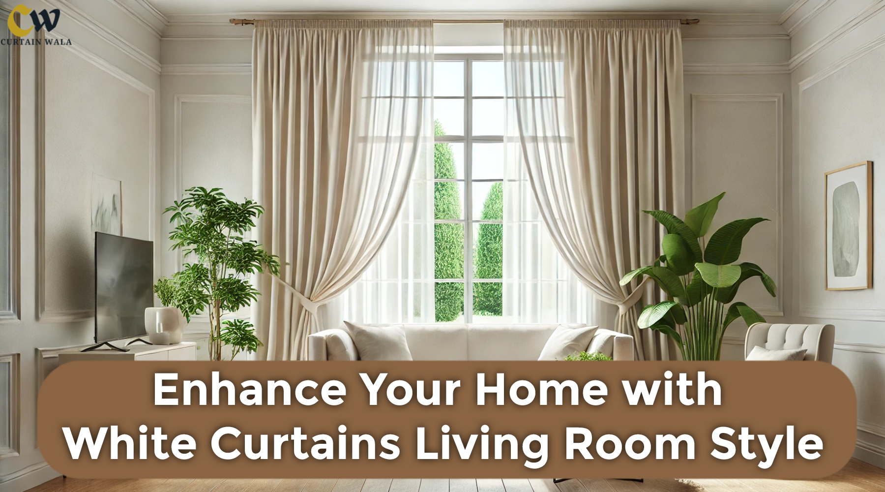 White Curtains Living Room